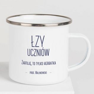 Emaliowany kubek ŁZY UCZNIÓW śmieszny prezent dla nauczyciela